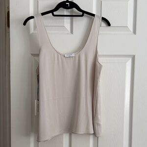 Aritzia Babaton Carson Silk Tank in Matte Pearl